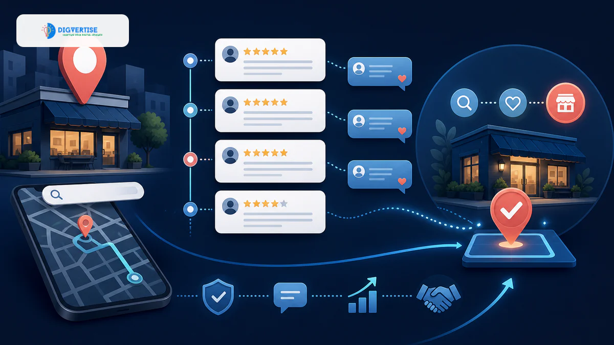 Local business discovery connected with customer reviews, responses and decision signals