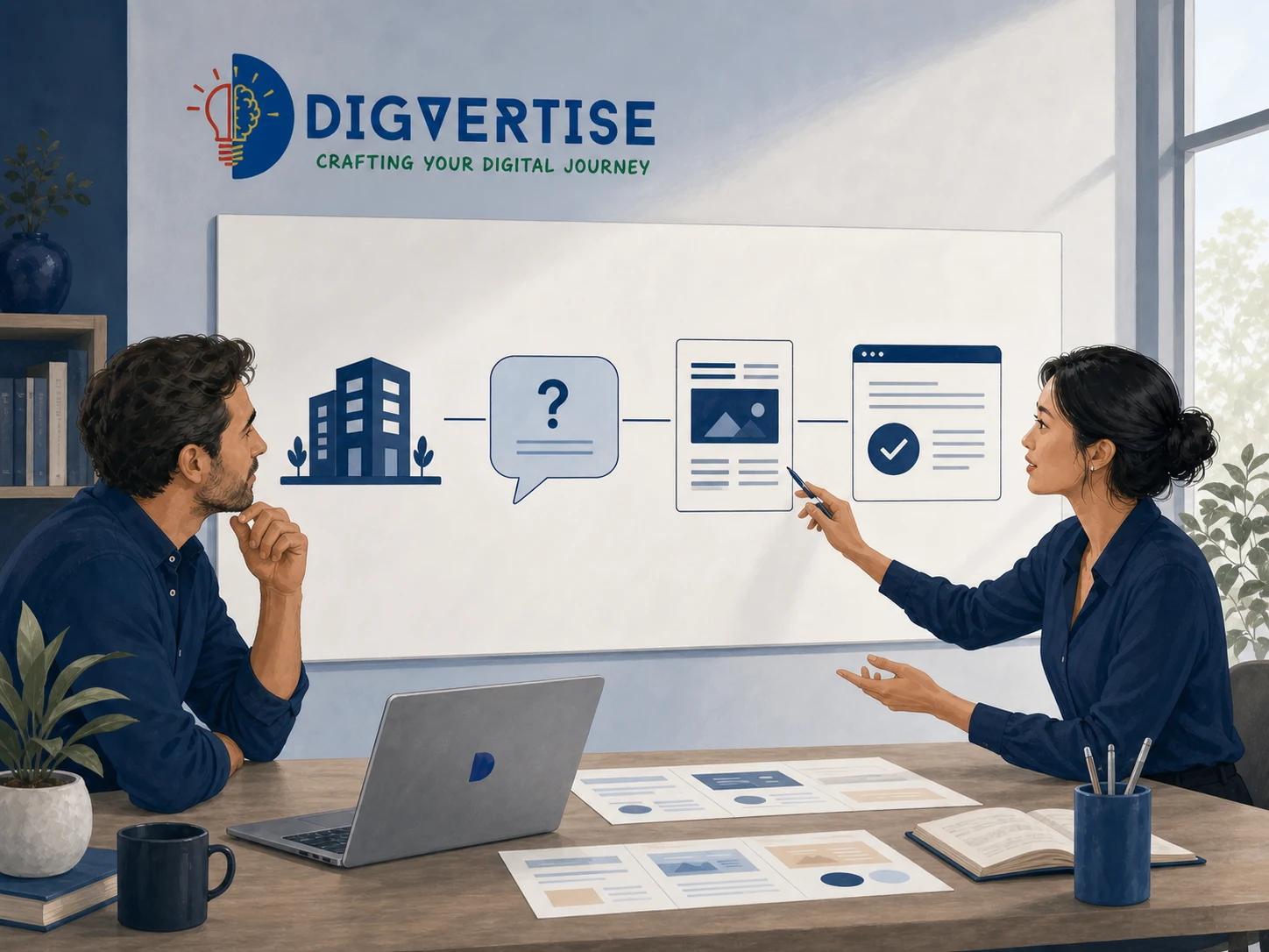 A Digvertise strategy session mapping entities, trusted sources and answer-ready content